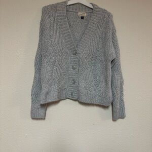 Universal Thread Cozy Sparkly Gray Cable Knit Sweater